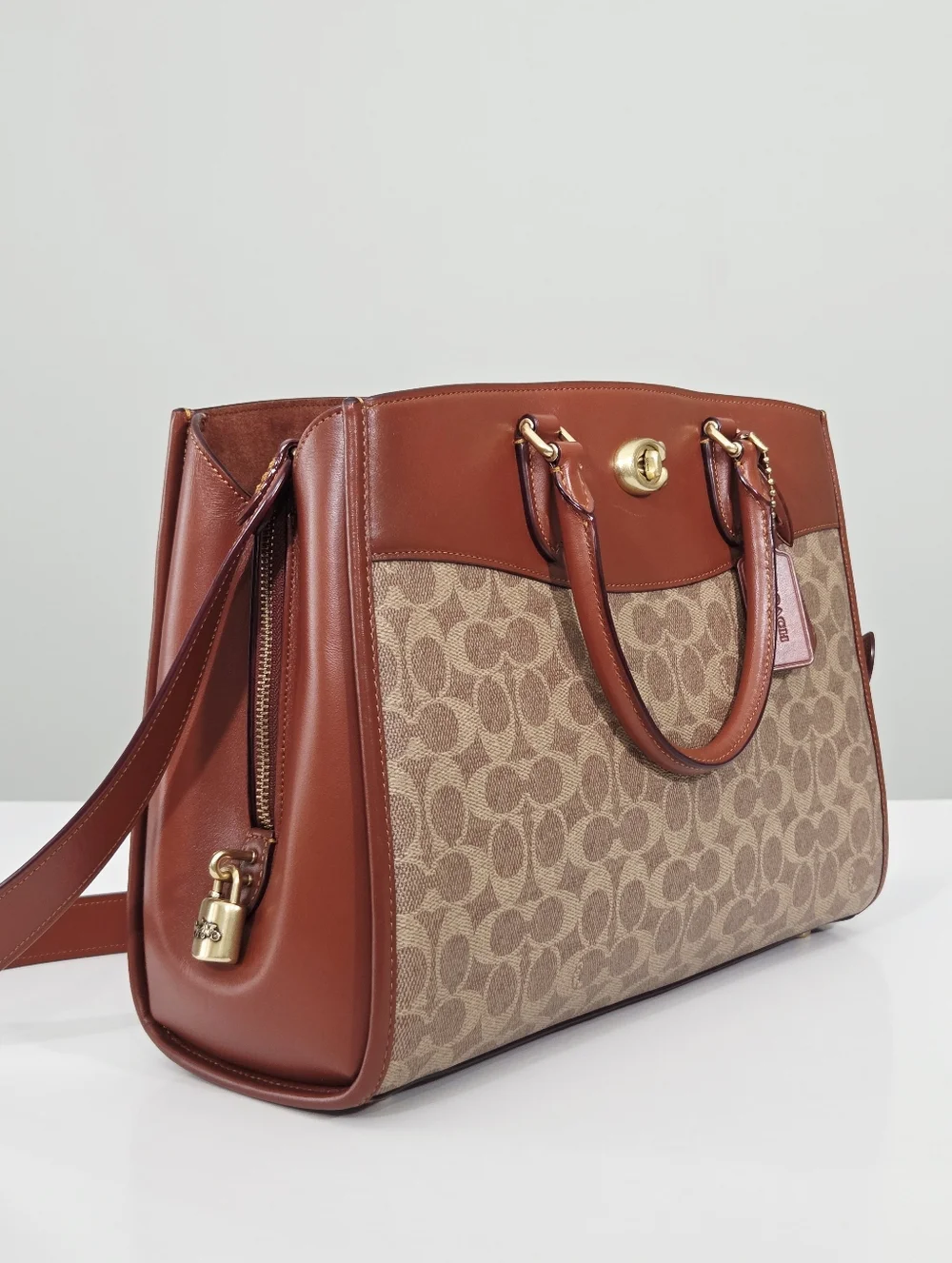 LIKE NEW COACH BROOKE CARRYALL BAG IN SIGNATURE CANVAS - Picture 7 of 12